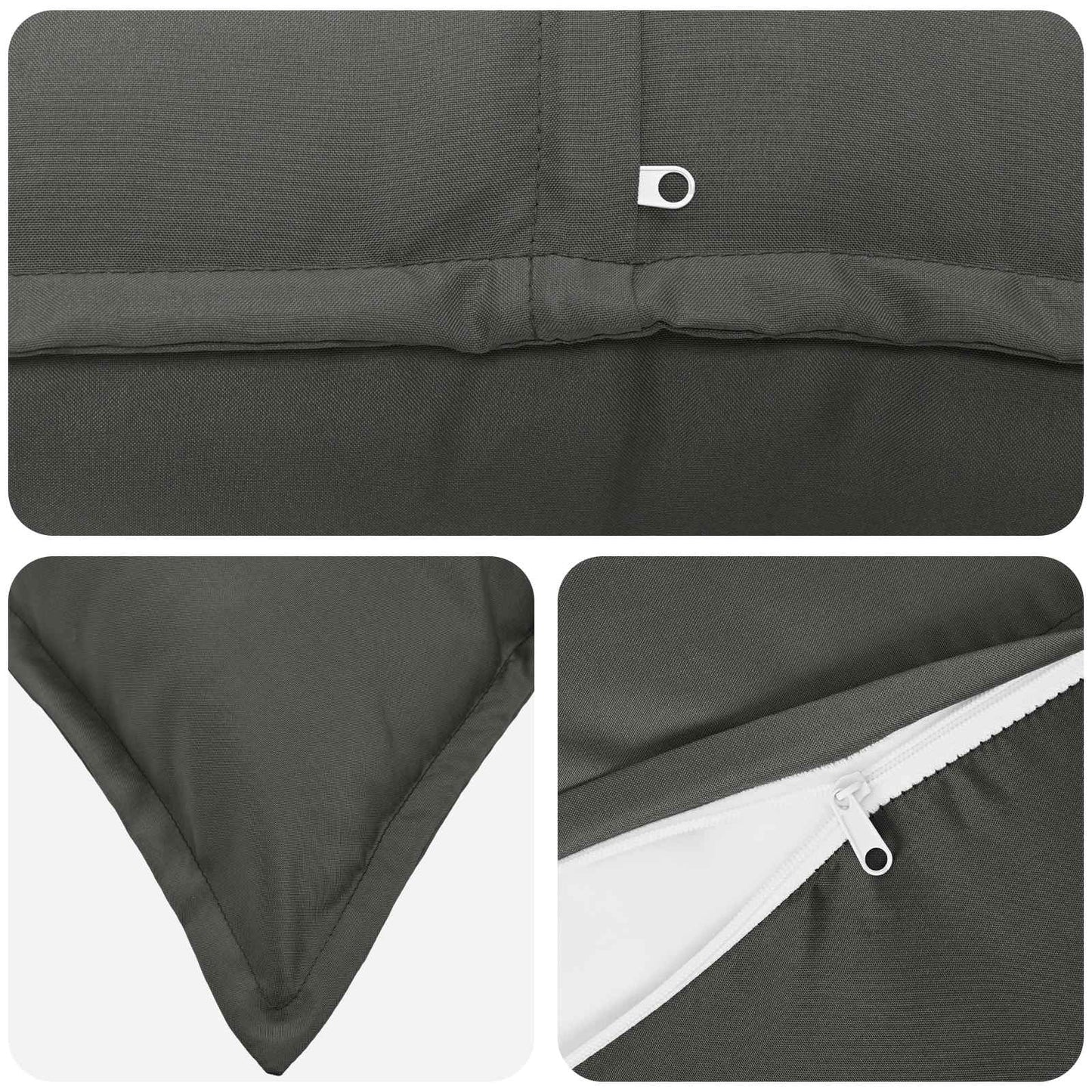 Cushion Cover 12 pcs HOUTEN Anthracite 50 x 50 cm Polyester