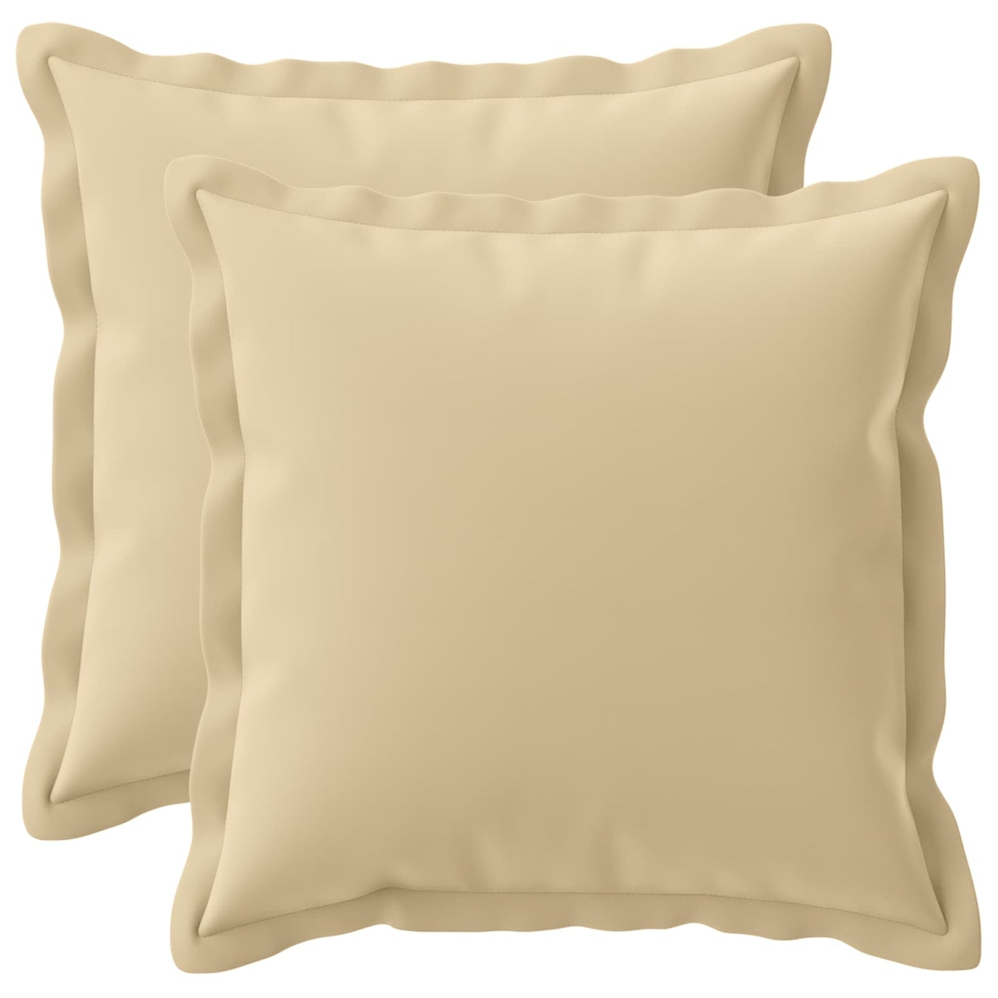 Cushion Cover 2 pcs HOUTEN Beige 50 x 50 cm Polyester