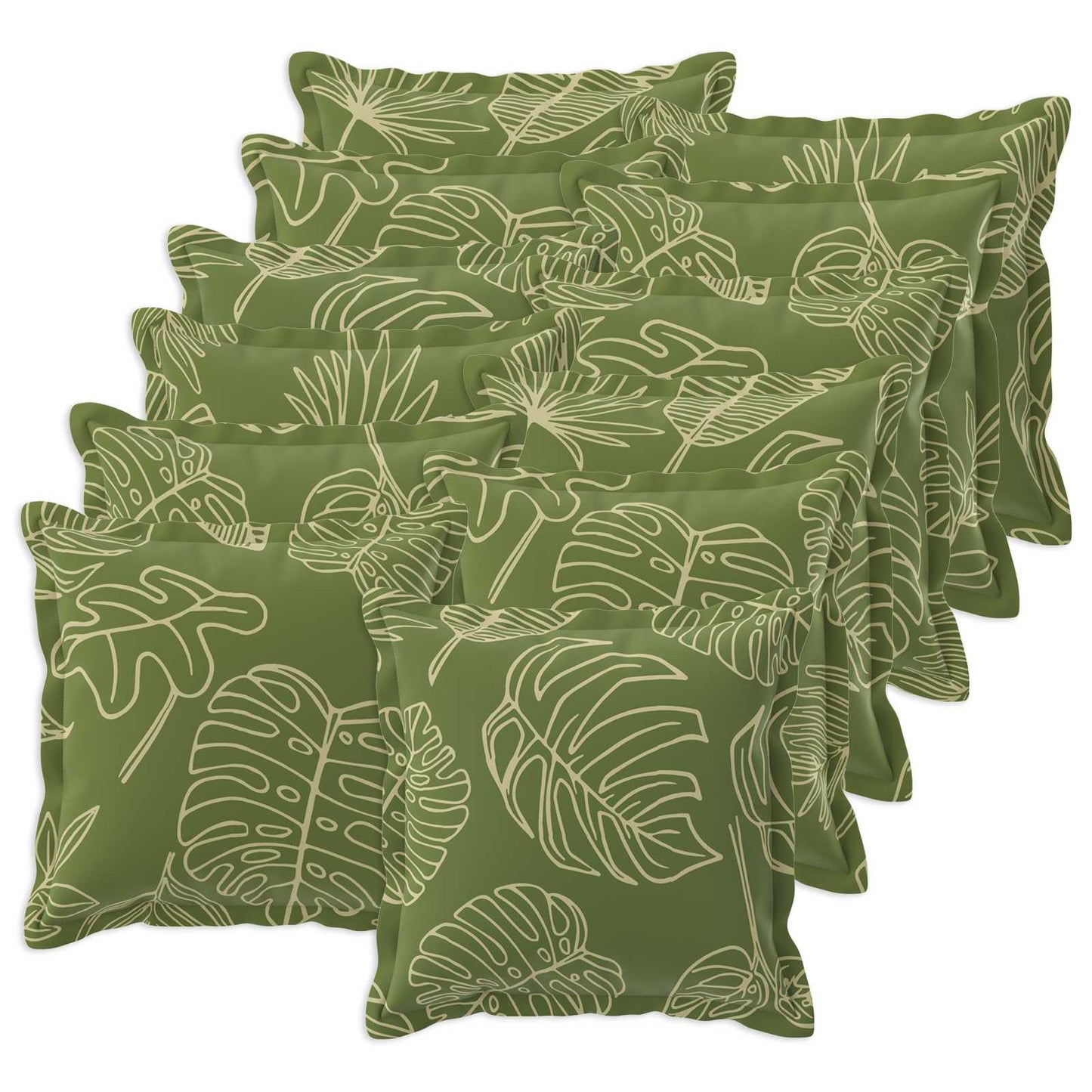 Cushion Cover 12 pcs HOUTEN Leaf Design 50 x 50 cm Polyester