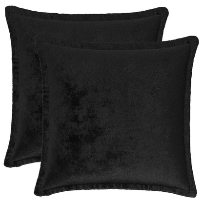 Cushion Cover 2 pcs HOUTEN Black 50 x 50 cm Flannel