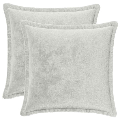 Cushion Cover 2 pcs HOUTEN Light Grey 50 x 50 cm Flannel