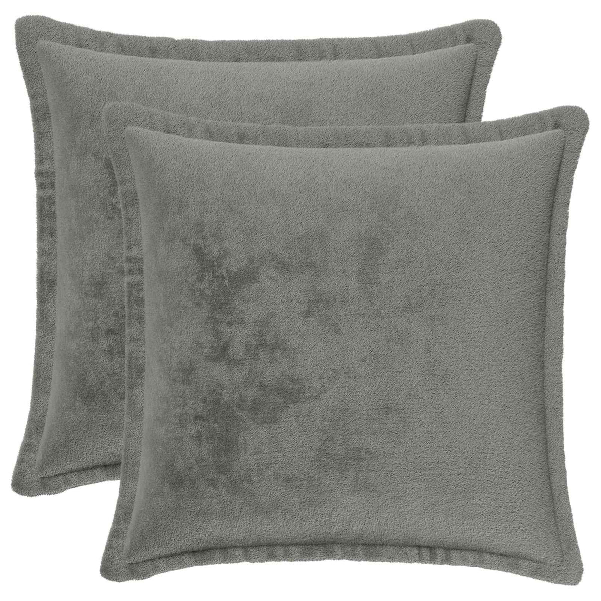 Cushion Cover 2 pcs HOUTEN Dark Grey 50 x 50 cm Flannel