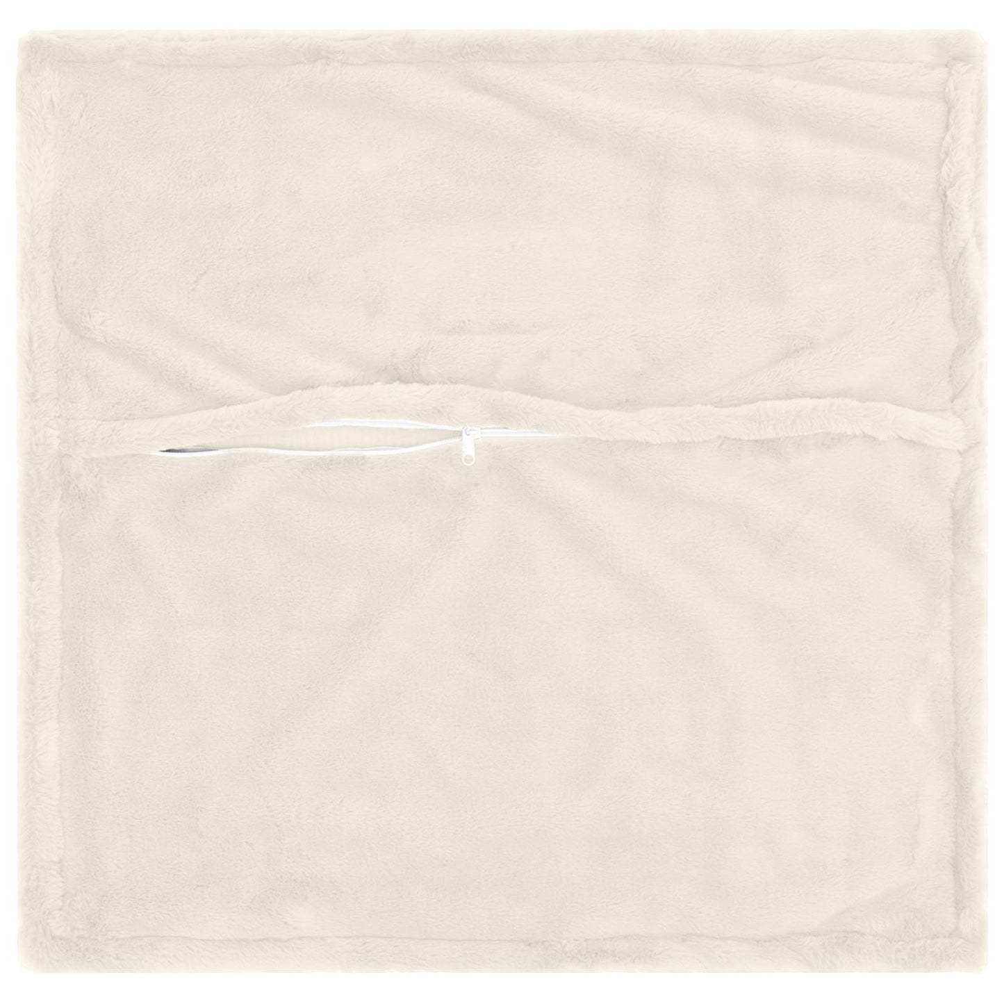 Cushion Cover 12 pcs HOUTEN White 50 x 50 cm Faux Rabbit Fur
