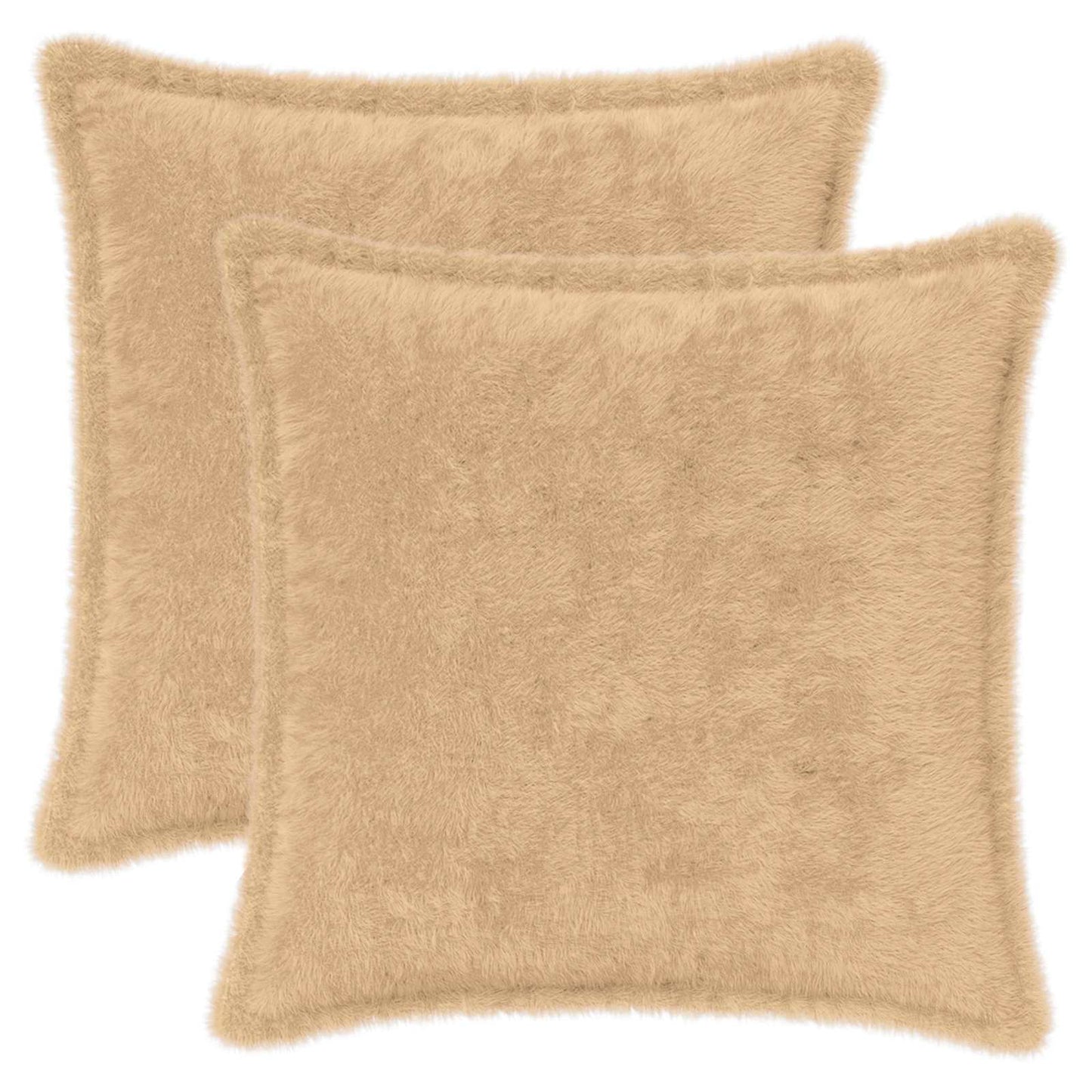 Cushion Cover 2 pcs HOUTEN Cream 50 x 50 cm Faux Rabbit Fur