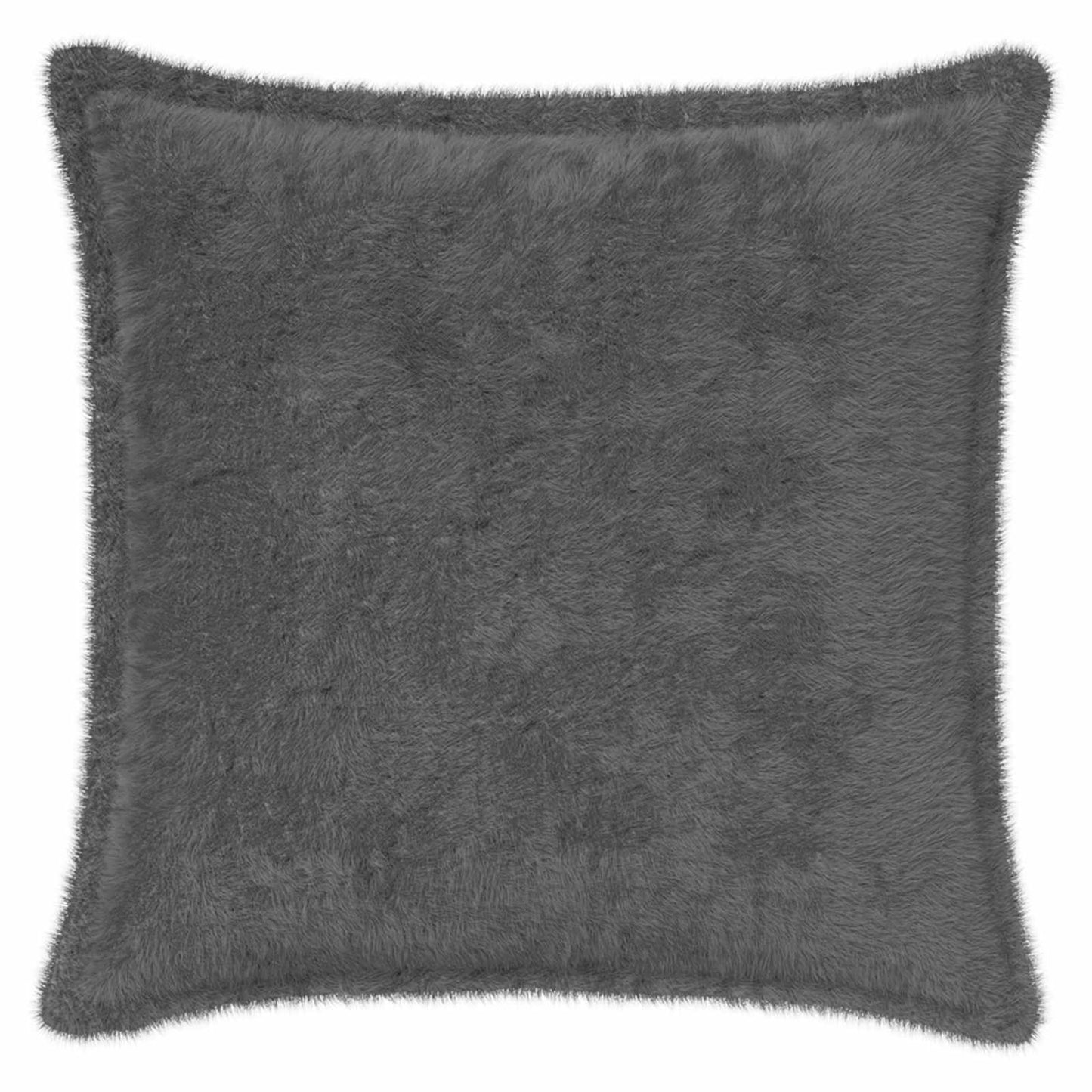 Cushion Cover 2 pcs HOUTEN Dark Grey 50 x 50 cm Faux Rabbit Fur