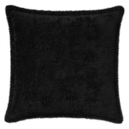 Cushion Cover 2 pcs HOUTEN Black 50 x 50 cm Faux Rabbit Fur