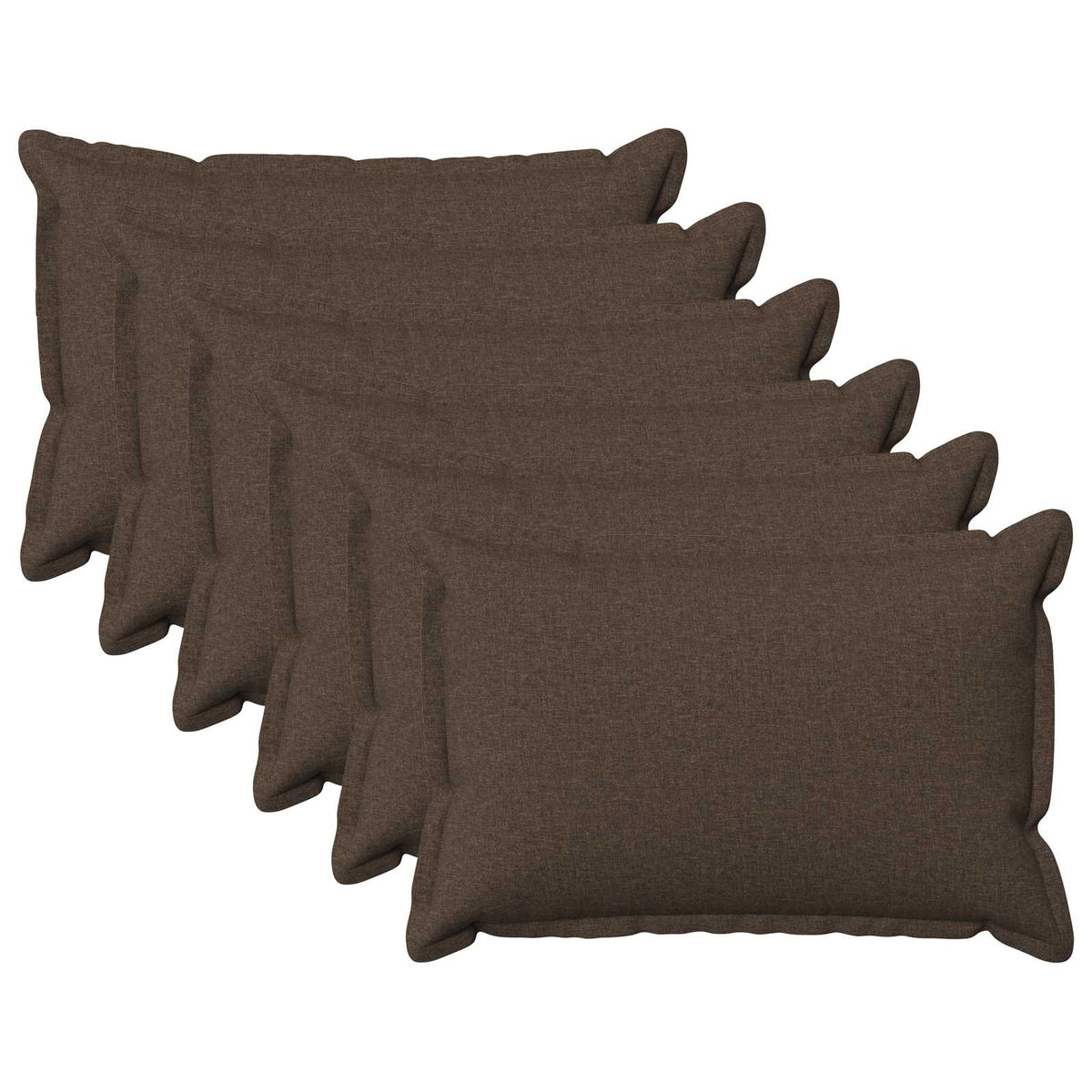Cushion Cover 6 pcs HOUTEN Taupe 50 x 70 cm Faux Linen