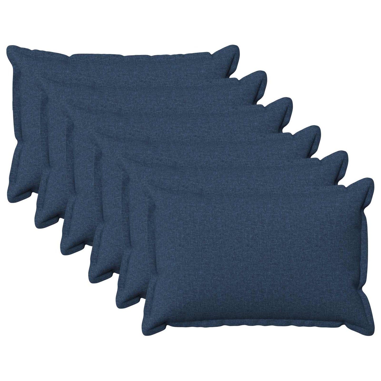 Cushion Cover 6 pcs HOUTEN Blue 50 x 70 cm Faux Linen