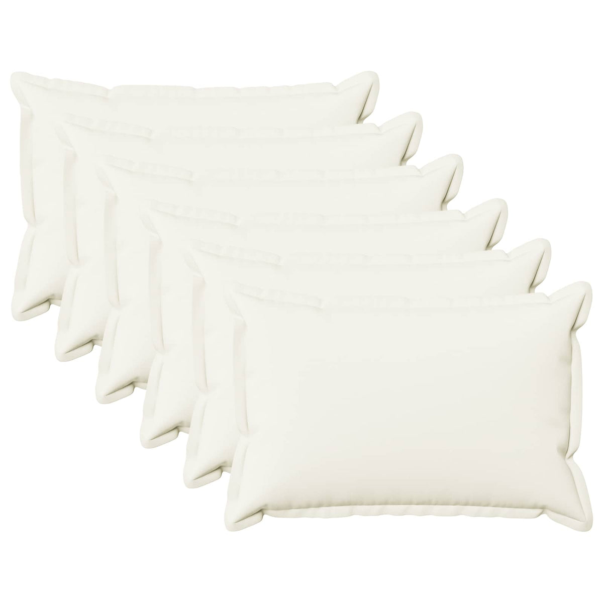 Cushion Cover 6 pcs HOUTEN White 50 x 70 cm Faux Linen