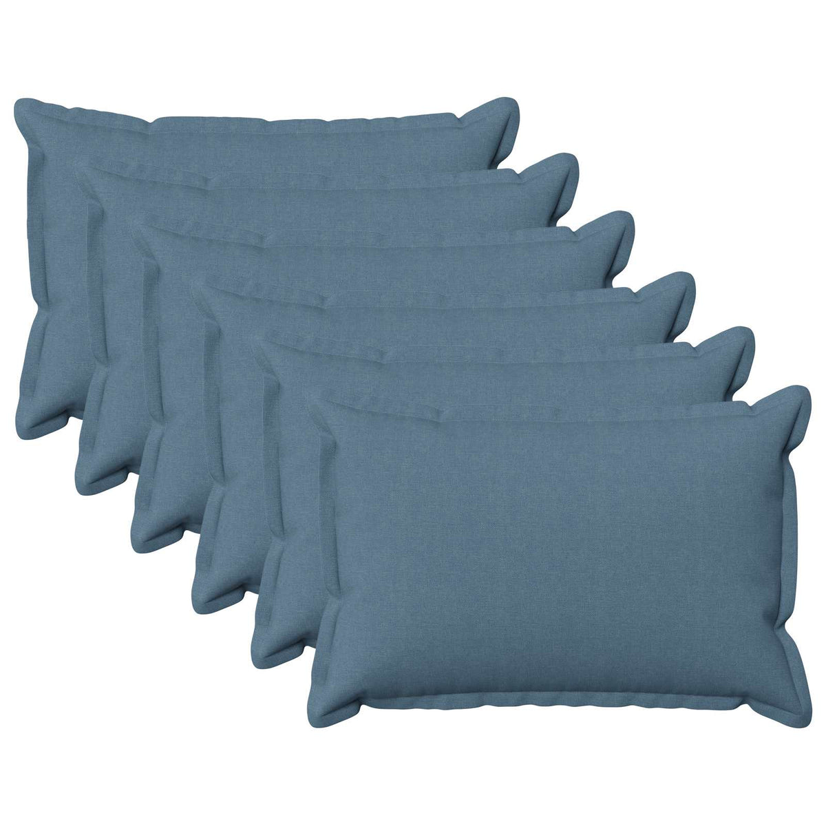 Cushion Cover 6 pcs HOUTEN Jeans Blue 50 x 70 cm Faux Linen