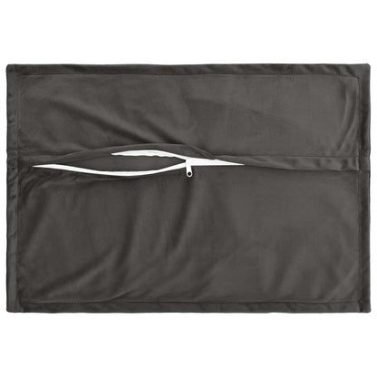 Cushion Cover 2 pcs HOUTEN Dark Grey 50 x 70 cm Velvet