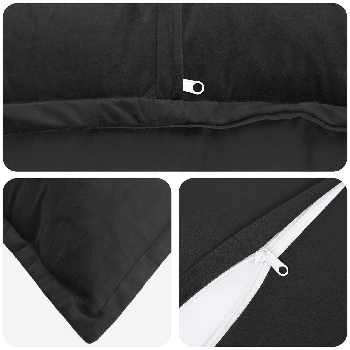 Cushion Cover 6 pcs HOUTEN Black 50 x 70 cm Velvet