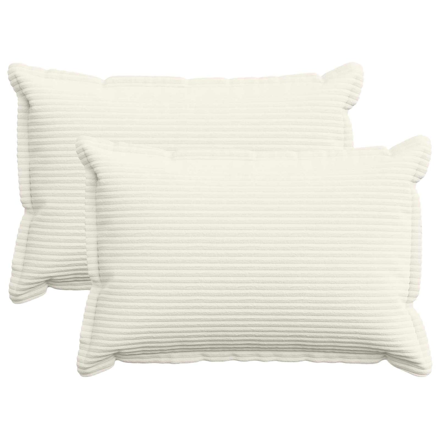 Cushion Cover 2 pcs HOUTEN Cream 50 x 70 cm Corduroy