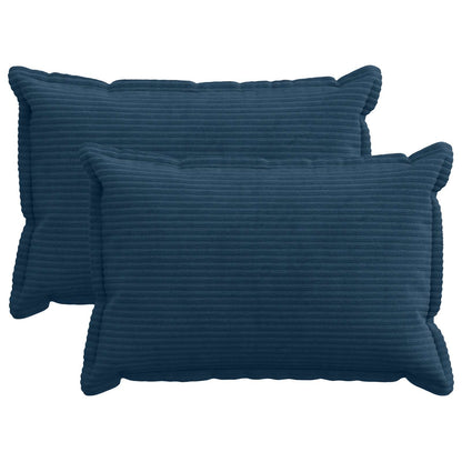 Cushion Cover 2 pcs HOUTEN Navy Blue 50 x 70 cm Corduroy