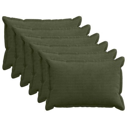 Cushion Cover 6 pcs HOUTEN Green 50 x 70 cm Corduroy