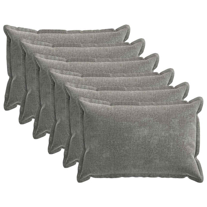 Cushion Cover 6 pcs HOUTEN Dark Grey 50 x 70 cm Chenille Fabric