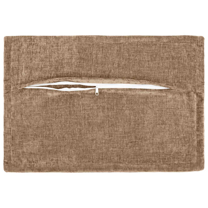 Cushion Cover 2 pcs HOUTEN Brown 50 x 70 cm Chenille Fabric