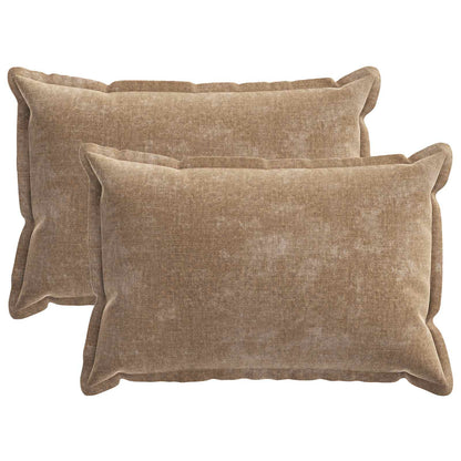 Cushion Cover 2 pcs HOUTEN Brown 50 x 70 cm Chenille Fabric