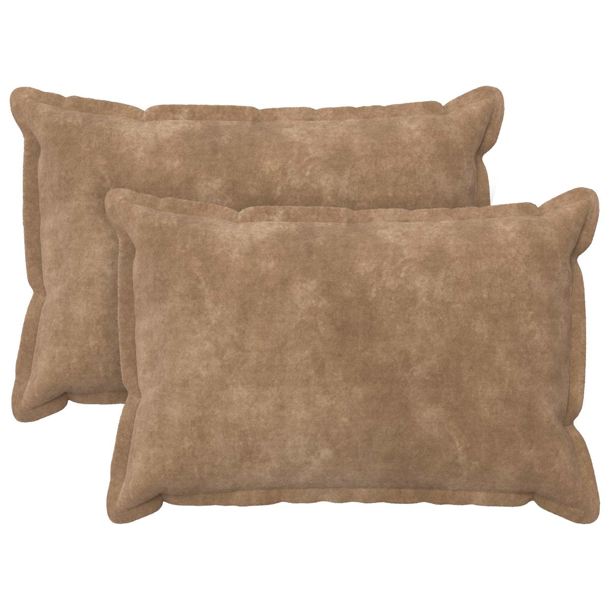 Cushion Cover 2 pcs HOUTEN Taupe 50 x 70 cm Microfiber Fleece