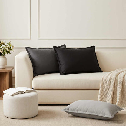 Cushion Cover 6 pcs HOUTEN Black 50 x 75 cm Polyester
