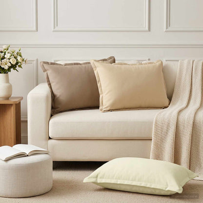 Cushion Cover 6 pcs HOUTEN Beige 50 x 80 cm Polyester