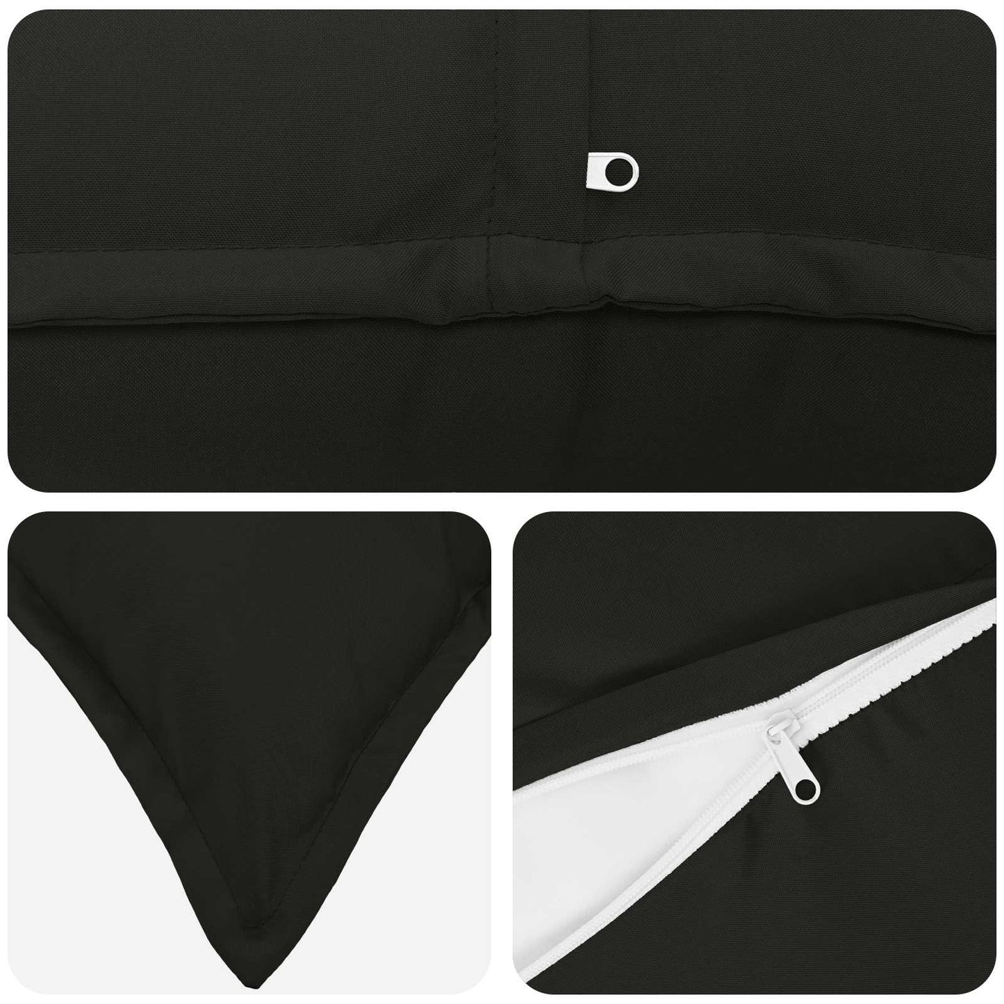 Cushion Cover 6 pcs HOUTEN Black 50 x 70 cm Polyester