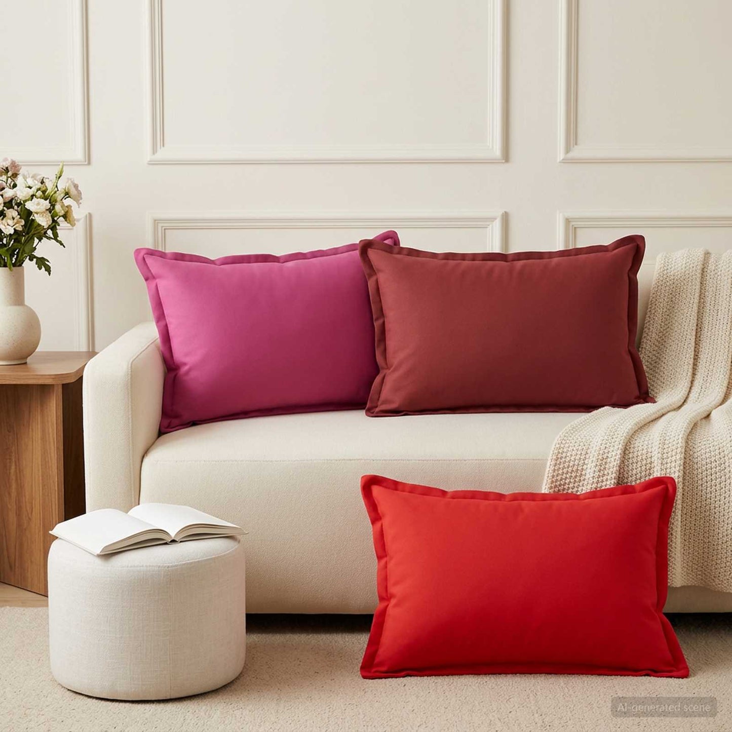 Cushion Cover 2 pcs HOUTEN Red 50 x 70 cm Polyester