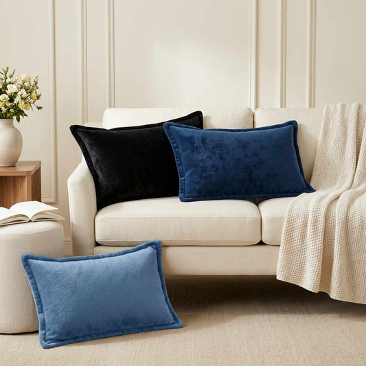 Cushion Cover 2 pcs HOUTEN Light Blue 50 x 75 cm Flannel