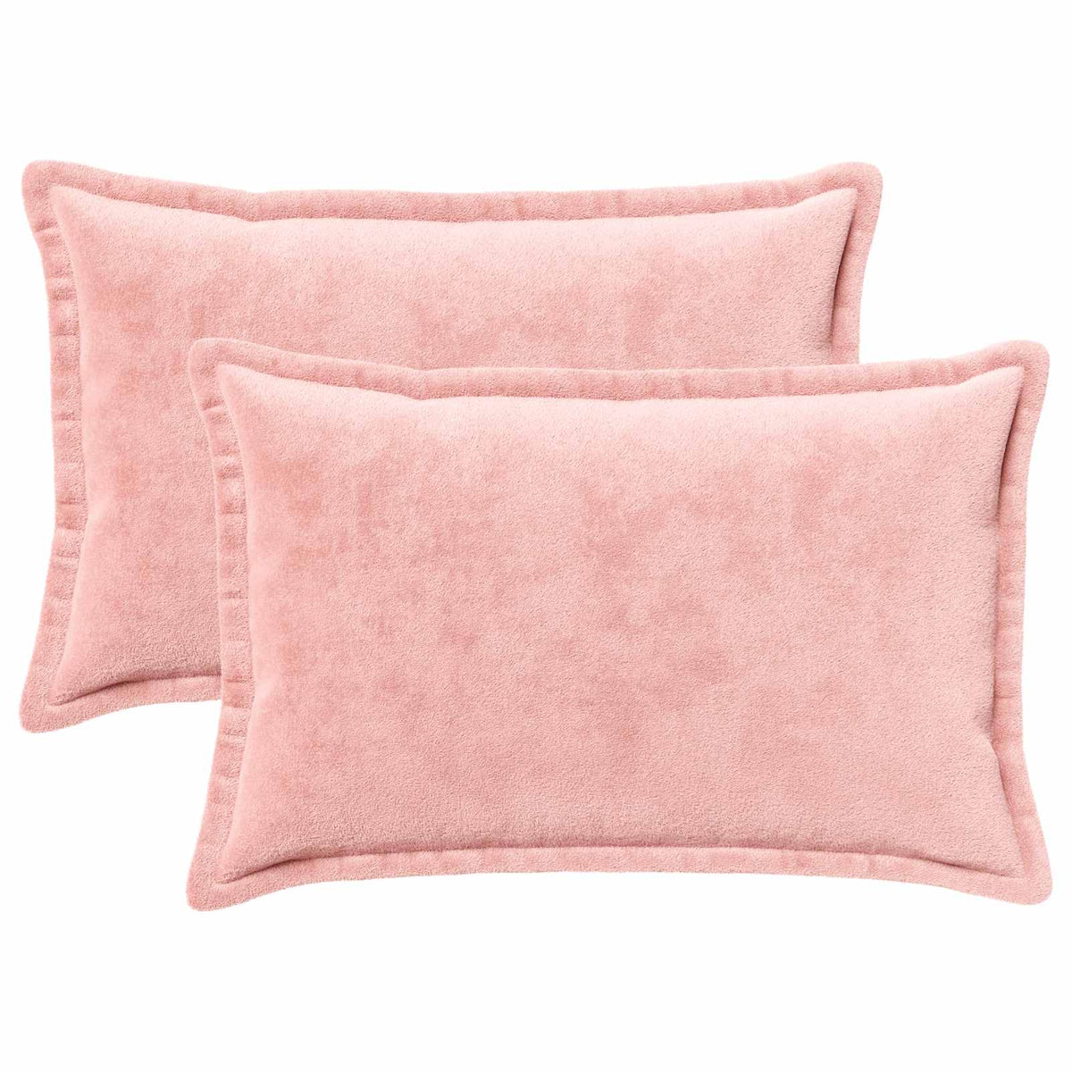 Cushion Cover 2 pcs HOUTEN Pink 50 x 70 cm Flannel