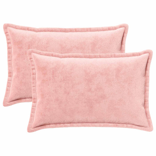 Cushion Cover 2 pcs HOUTEN Pink 50 x 70 cm Flannel