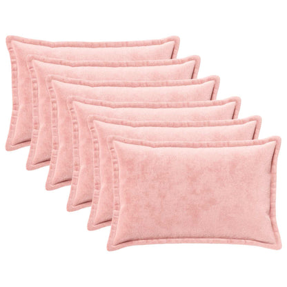 Cushion Cover 6 pcs HOUTEN Pink 50 x 70 cm Flannel