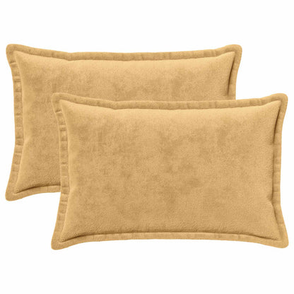 Cushion Cover 2 pcs HOUTEN Taupe 50 x 70 cm Flannel