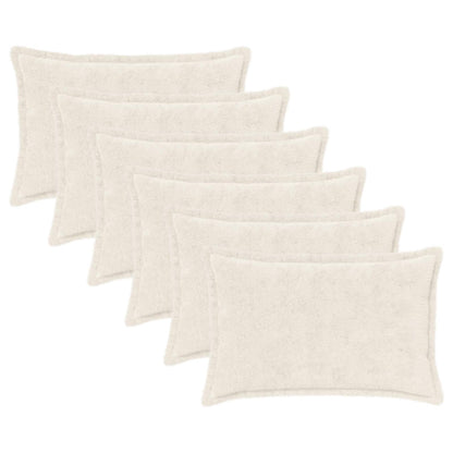 Cushion Cover 6 pcs HOUTEN White 50 x 70 cm Faux Rabbit Fur