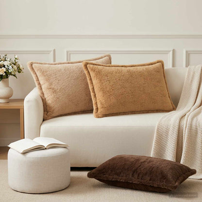 Cushion Cover 2 pcs HOUTEN Light Brown 50 x 70 cm