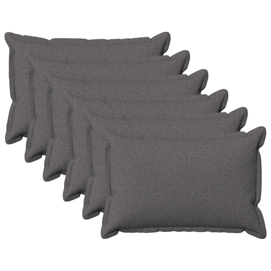 Cushion Cover 6 pcs HOUTEN Light Grey 50 x 75 cm Faux Linen