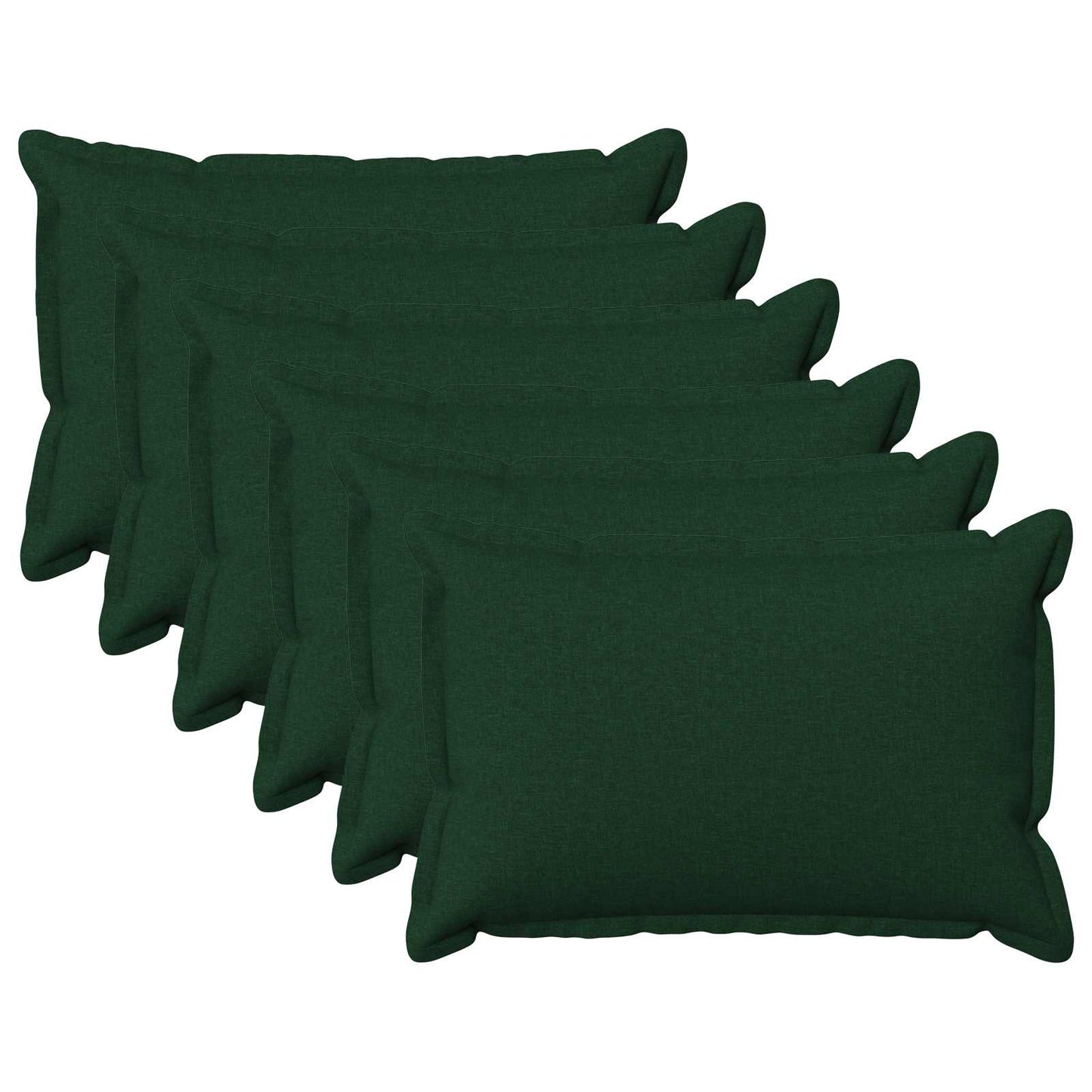 Cushion Cover 6 pcs HOUTEN Dark Green 50 x 75 cm Faux Linen