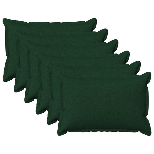 Cushion Cover 6 pcs HOUTEN Dark Green 50 x 75 cm Faux Linen