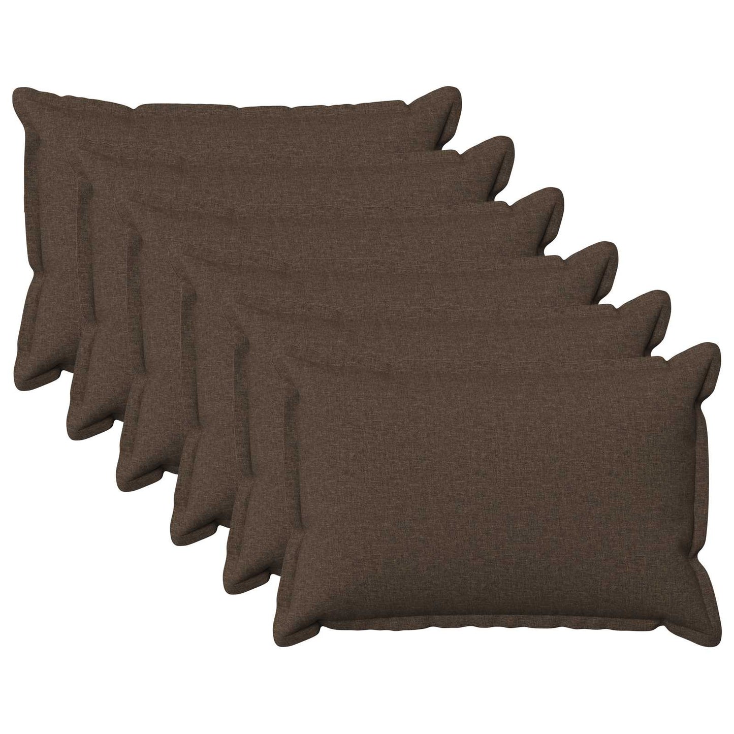 Cushion Cover 6 pcs HOUTEN Taupe 50 x 75 cm Faux Linen