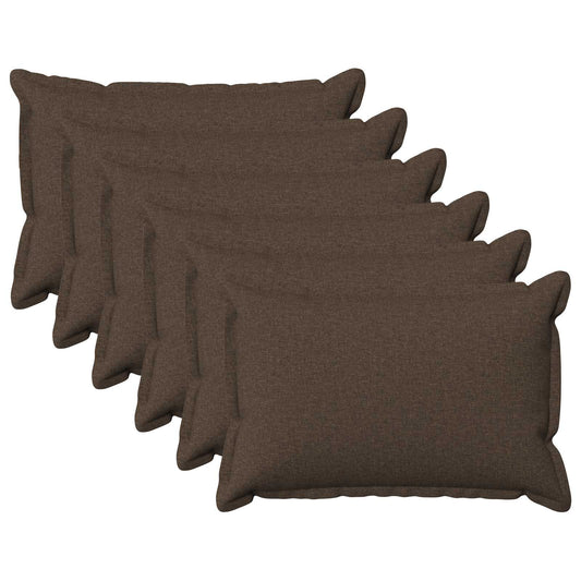 Cushion Cover 6 pcs HOUTEN Taupe 50 x 75 cm Faux Linen