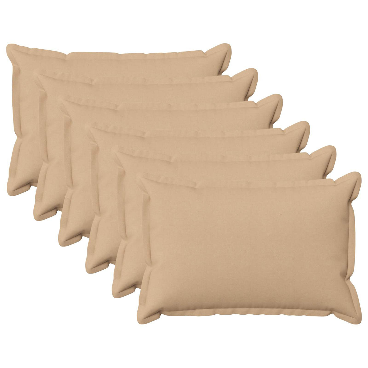 Cushion Cover 6 pcs HOUTEN Cream 50 x 75 cm Faux Linen