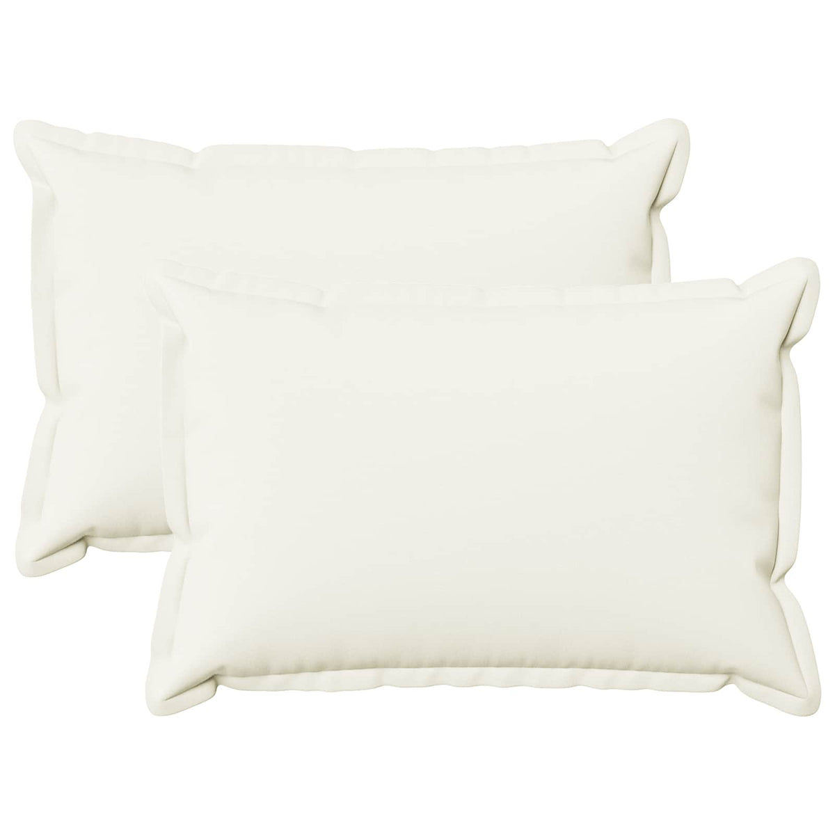Cushion Cover 2 pcs HOUTEN White 50 x 75 cm Faux Linen