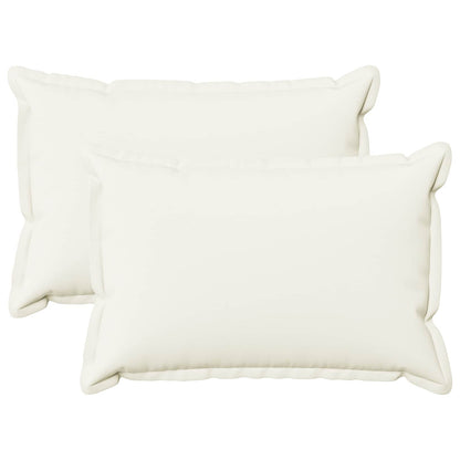 Cushion Cover 2 pcs HOUTEN White 50 x 75 cm Faux Linen
