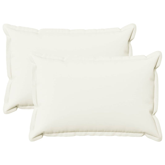 Cushion Cover 2 pcs HOUTEN White 50 x 75 cm Faux Linen