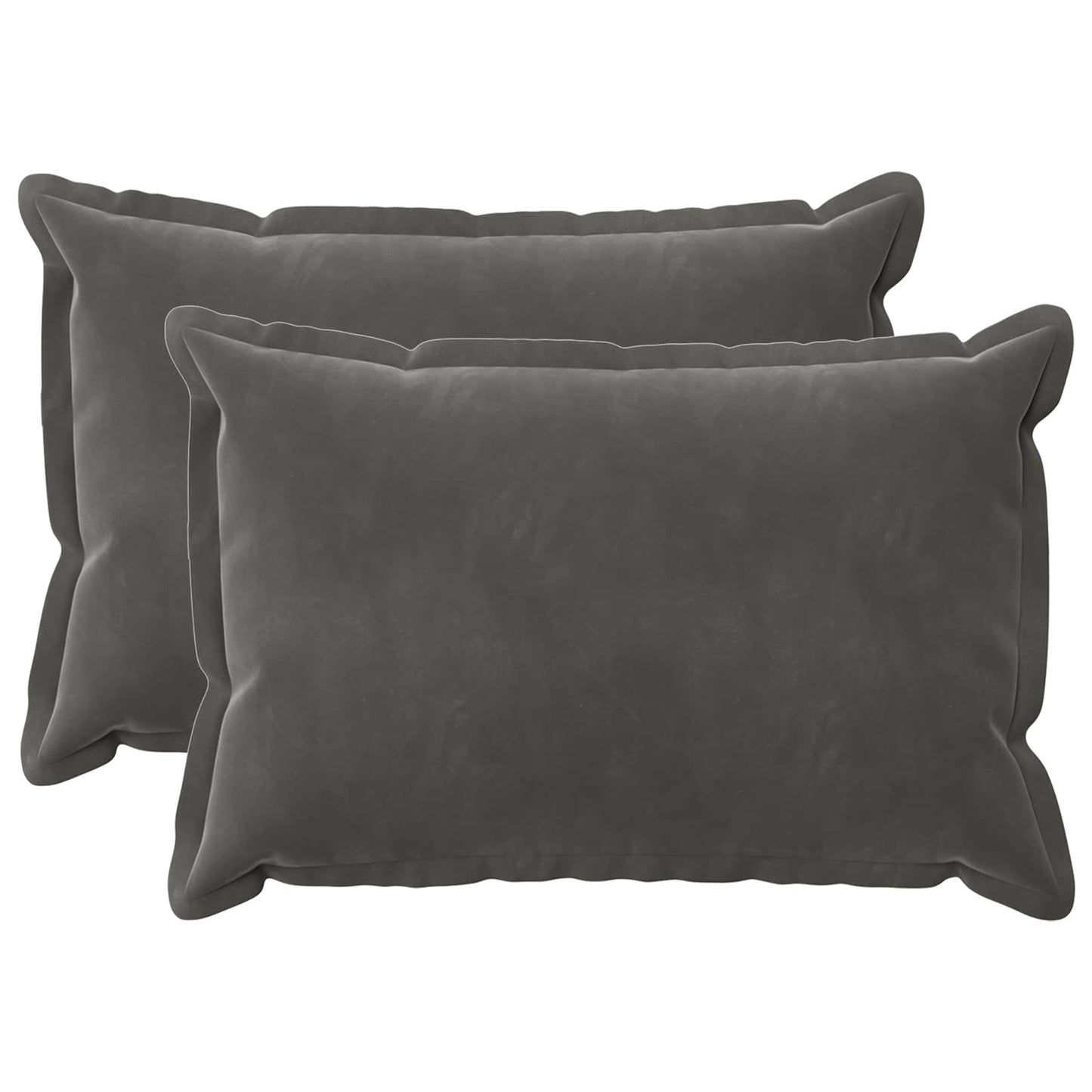 Cushion Cover 2 pcs HOUTEN Dark Grey 50 x 75 cm Velvet