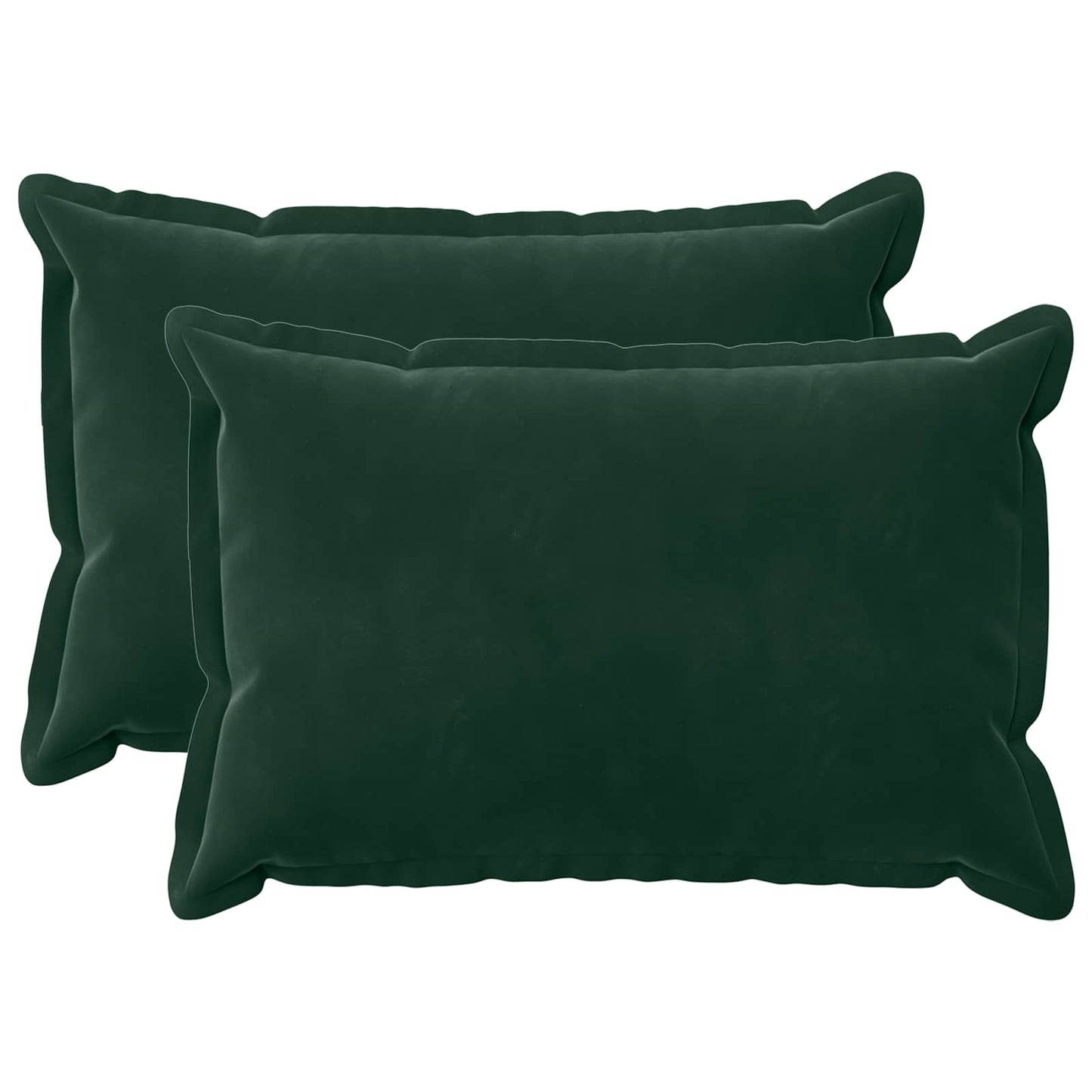 Cushion Cover 2 pcs HOUTEN Dark Green 50 x 75 cm Velvet