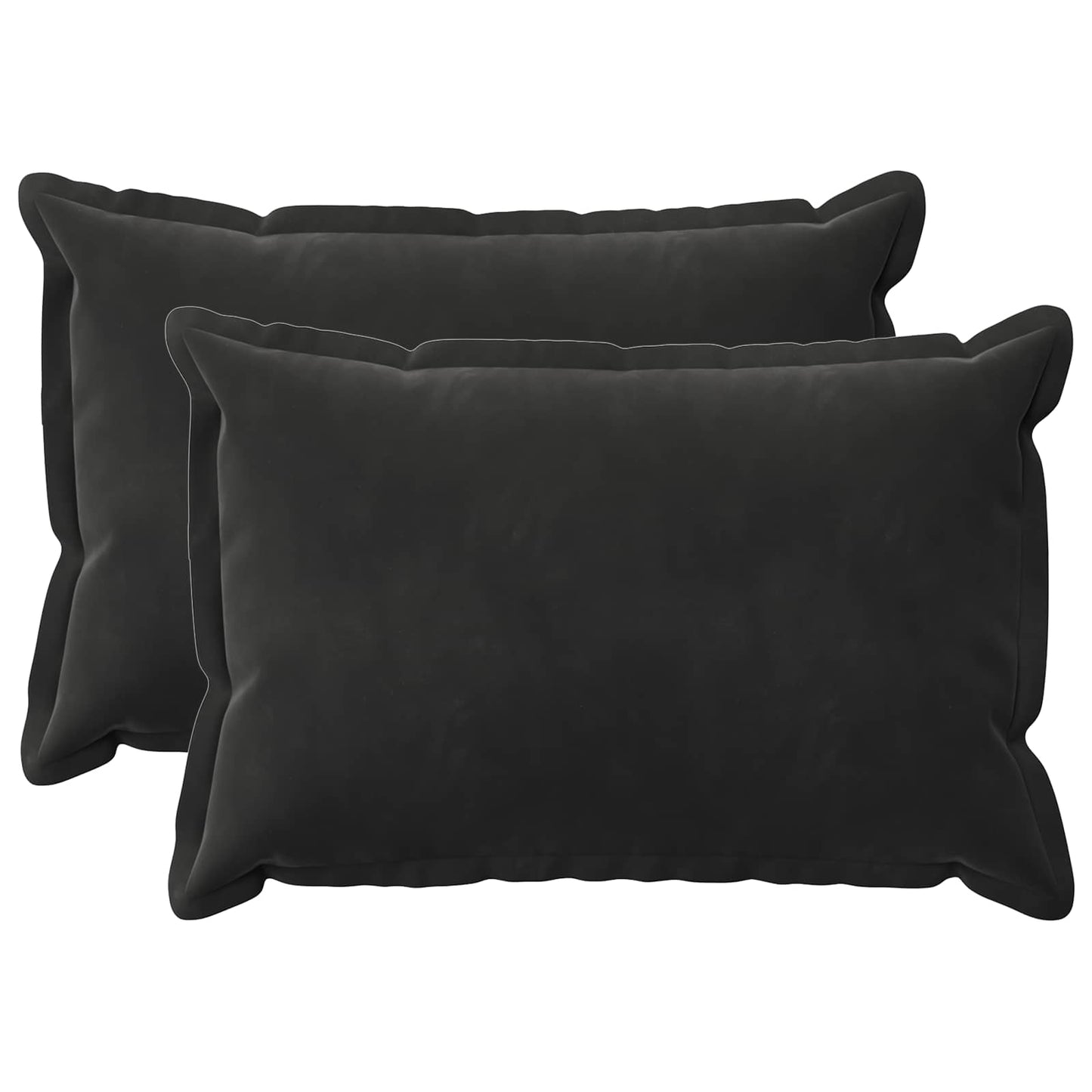 Cushion Cover 2 pcs HOUTEN Black 50 x 75 cm Velvet