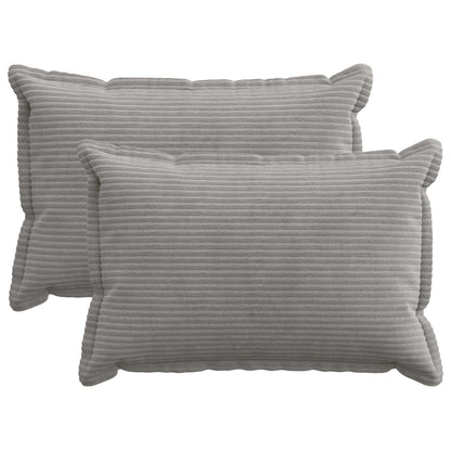 Cushion Cover 2 pcs HOUTEN Light Grey 50 x 75 cm Corduroy