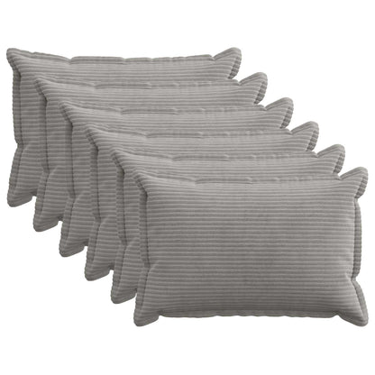 Cushion Cover 6 pcs HOUTEN Light Grey 50 x 75 cm Corduroy