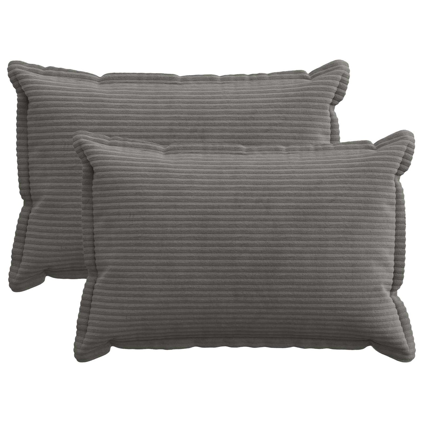 Cushion Cover 2 pcs HOUTEN Dark Grey 50 x 75 cm Corduroy
