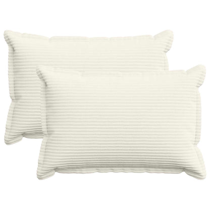 Cushion Cover 2 pcs HOUTEN Cream 50 x 75 cm Corduroy
